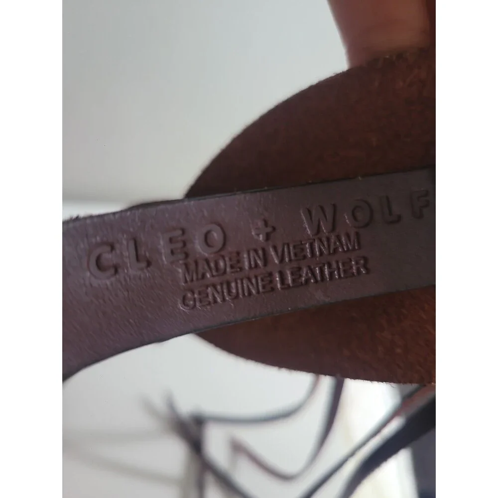 Cleo & Wolf Brown Leather Boho Belt Sz S Bohemian Western Rodeo Cowgirl